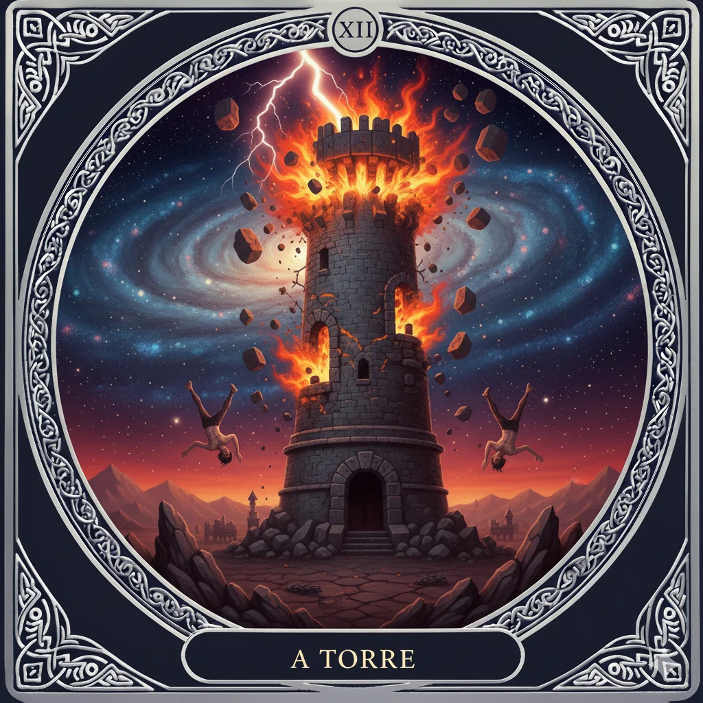 A Torre do Tarot: Significado Completo, Amor, Término, Crise, Trabalho, Dinheiro, Despertar Espiritual, Karma, Invertida, Sim ou Não e Interpretação Psicológica Profunda