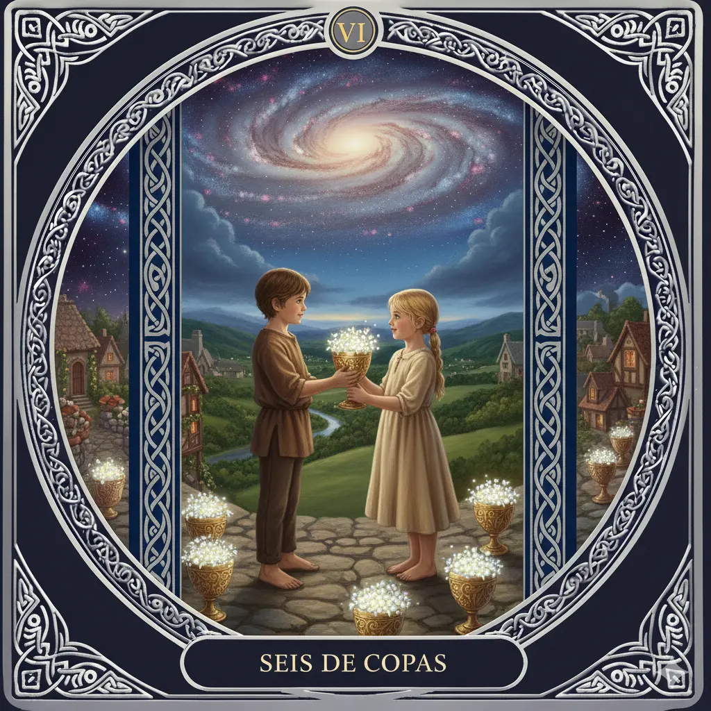 Seis de Copas no Tarot: Significado Completo, Amor, Passado, Reconciliação, Karma, Espiritualidade e Leitura Invertida
