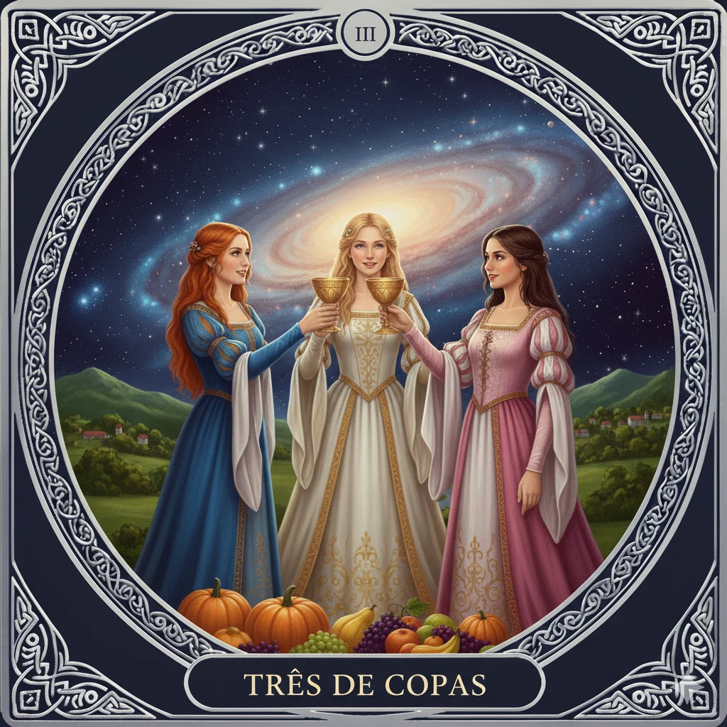 Três de Copas no Tarot: Significado Completo, Amor, Amizades, Reconciliação, Trabalho, Espiritualidade, Psicologia e Leitura Invertida